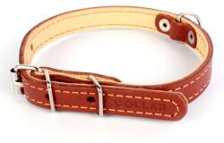 COLLAR Kétrétegű bőr nyakörv - 32 - 40cm, 20mm - barnás bézs