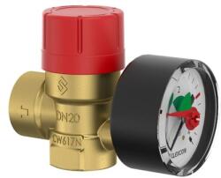 Flamco Flopress AG kombi biztonsági szelep nyomásmérővel, 1/2"x1/2" NF 3.0 bar F27092 (F27092)