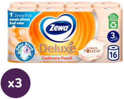 Zewa INGYENES SZÁLLÍTÁS - Zewa Deluxe Cashmere Peach toalettpapír 3 rétegű (3x16 tekercs)