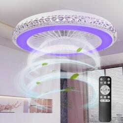 Tukrool mennyezeti ventilátor RGB világítással, távirányítóval, 40W, 4000lum, Ø49cm - fehér (3400 (3400728-08)