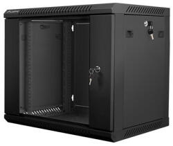 Lanberg 19" fali rack szekrény 9U/600X450 lapraszerelt, fekete V2 (WF01-6409-10B) - mzona