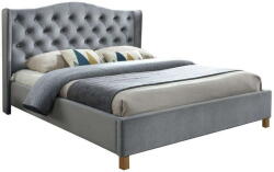 SIGNAL MEBLE Kárpitozott ágy ASPEN VELVET 160 x 200 cm szín szürke / tölgy (ASPENV160SZD)