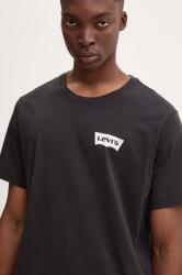 Levi's pamut póló fekete, férfi, nyomott mintás - fekete L - answear - 7 690 Ft