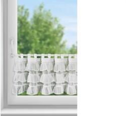 EUROFIRANY Lilia modern fodros vitrázs függöny Fehér 45x150 cm