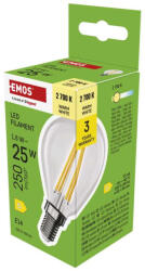 EMOS ZF1D02, LED izzó Filament Mini Globe / E14 / 1, 8 W (25 W) / 250 lm / Meleg fehér (ZF1D02)