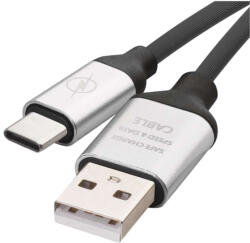 EMOS SM7025BL, Töltő- és adatkábel USB-A 2.0 / USB-C 2.0, 1 m, fekete (SM7025BL)