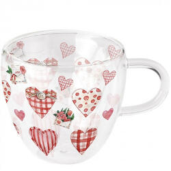 Ambiente Lovely Hearts duplafalú borosilicate üvegcsésze 0, 25l (14419745)