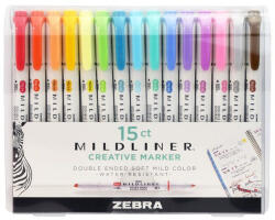 Zebra Szövegkiemelő Zebra Mildliner Highlighter 15-ös készlet (78115)