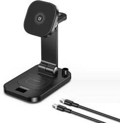 THREEKEY vezeték nélküli töltő TK-23 4in1 15W, fekete
