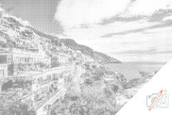 PontPöttyöző - Amalfi-part, Olaszország Méret: 40x60cm, Keretezés: Kartonlemezen, Szín: Fekete