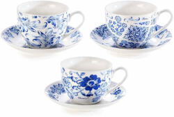 Decorer Set 3 cesti portelan alb albastru 9x7 cm, 250 ml (A72.10.76)