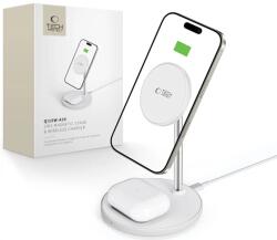 Tech-Protect Qi15w-a39 2in1 Magnetic Magsafe Wireless Charger White (5906302372225)