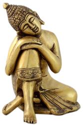  Shakyamuni Pihenő Buddha szobor - Sárgaréz - 15 cm