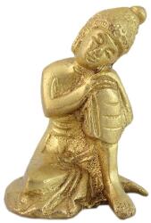 Gondolkodó Buddha szobor - Sárgaréz - 5, 5 cm