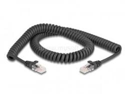 Delock RJ45 tekercselt kábel apa - apa Cat. 5e 2 m (fekete) (DL87993) (DL87993)