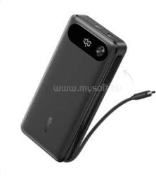 Anker 20000mAh, 65W powerbank 1xUSB-C, 1xUSB-A, Beépített USB-C töltő kábel (fekete) (A1383H11) (A1383H11)