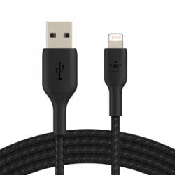 Belkin BOOST CHARGE Lightning - USB-A harisnyázott kábel 3m fekete (CAA002bt3MBK)