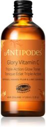 Antipodes Glory Vitamin C Triple-Action Glow Toner élénkítő tonik egységesíti a bőrszín tónusait 100 ml