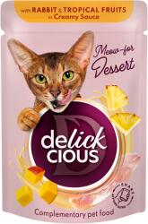 Delickcious DELICKCIOUS, Bucati de carne de iepure si fructe tropicale in sos cremos, 80g