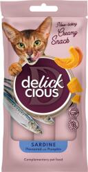 Delickcious DELICKCIOUS, Recompense cremoase cu sardine si dovleac pentru pisici, 60g