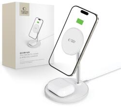 Tech-Protect Qi15w-a39 2in1 Mágneses Magsafe Vezeték Nélküli Töltő Fehér