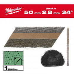 Milwaukee - Cuie in banda, 7.4 x 2.8 mm, 34°, 50 mm, 2200 bucati [4932492599] (4932492599)