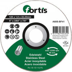 Fortis Disc taiere inox Fortis A60S-BF41, 125x22.23x1mm (4317784704342) - constructii-mag Disc de taiere