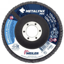 WEILER Disc lamelar slefuire metal/inox Weiler METALYNX PRO, inclinat, 115x22.23mm, G120 (MDM115120)