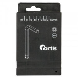 Fortis Set chei hexagonale in L cu cap sferic Fortis, cutie glisanta, 1.5-10mm, 9 piese (4317784729932) - constructii-mag Cheie imbus