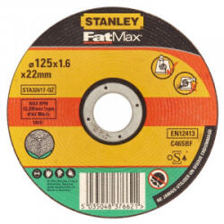 STANLEY - Disc abraziv pentru taiere piatra/beton, diametru 125x22mmx1.6mm (STA32617-QZ)