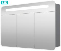 Naturel Tükrösszekrény világítással Naturel Iluxit 100x65 cm MDF szürke és ezüst GALPIR100LED (PIR ZS 100 3D LED)