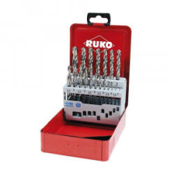 RUKO Set burghie pentru metal Ruko HSS, cilindrica, tais stanga, 1-10mm, 19 bucati (214214LI) - constructii-mag Burghiu