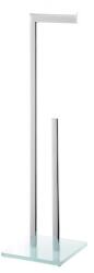 Optima WC-papír tartó Optima Glass tárolóval króm / fehér GLASZASDRZPAPB (NN6040W WHITE!)