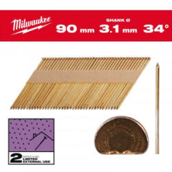 Milwaukee - Cuie in banda, 7.4 x 3.1 mm, 34°, 90 mm, 2200 bucati [4932492605] (4932492605)