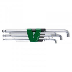 Fortis Set chei hexagonale in L cu cap sferic Fortis, cap mic scurt, 1.5-10mm, 9 piese (4317784729451) - constructii-mag Cheie imbus