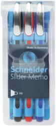 Schneider Pix Schneider Slider Memo XB, rubber grip, accesorii metalice, 3 culori/set - (N, R, A) (S-150293) - forit