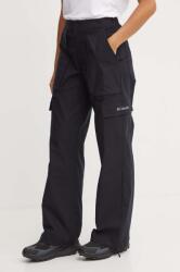 Columbia pantaloni Brea Falls femei, culoarea negru, lat, high waist, 2086041 9BYH-SPD0YO_99X (2086041)