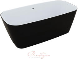 M-Acryl JASMINE KÁD 151x72 + ELŐLAP (fekete) + LÁB/ Króm click-clack 12603 (12603)