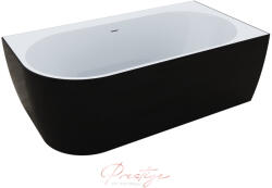 M-Acryl HARMONY KÁD 159x84 J + ELŐLAP (fekete) + LÁB/ Fehér click-clack 12589 (12589)