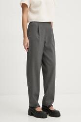 Abercrombie & Fitch pantaloni femei, culoarea gri, drept, high waist, KI156-4444 9BYH-SPD1DK_90Y