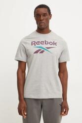 Reebok tricou din bumbac barbati, culoarea gri, cu imprimeu, 100206031 9BYH-TSM1A6_90X (100206031)