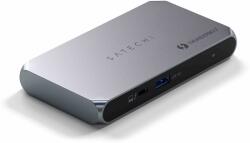 Satechi Thunderbolt 4 Karcsú Hub Pro (3x Thunderbolt 4 lefelé irányuló port akár 40 Gbps sebességgel, 15W, 2x 4K 60Hz-en vagy 1x 8K 30Hz-en vagy 1x 6K Mac-en) - Ezüst - studioeszkozok