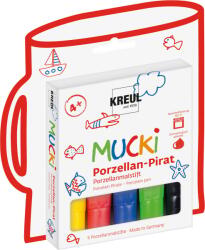 Kreul MUCKI Porcelain Pirate Porcelain Pen Set Set markere ceramice 5 Bucăți (27157)