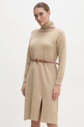 ANSWEAR rochie culoarea bej, midi, dreaptă BBYA-SUD032_80X (1079.hms)