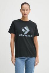 Converse tricou din bumbac femei, culoarea negru, 10026755-A02 9BYH-TSD19G_99X (10026755.A02)