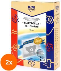 K&M Set 2 x Sac Aspirator Electrolux Mondo, Sintetic, 4 x Saci + 2 Filtre, K&M (TIV-2xDUSTBAG-E11-SYN-K&M)