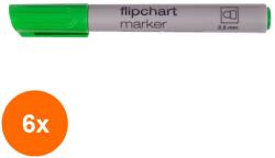KOH-I-NOOR Set 6 x Marker Flipchart, Verde (HOK-6xKH-K1405-25V)