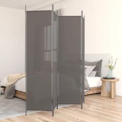 vidaXL 4 paneles antracitszürke szövet térelválasztó 200x220 cm (350200)