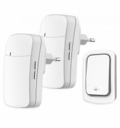OMU system WBKK02-1A2VW Vezeték és elem nélküli csengő 1 adó - kinetic kapcsoló 2 vevő fehér (WBKK02-1A2VW)