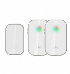 OMU system WBKK01-1A2VW vezeték és elem nélküli csengő 1 adó kinetic kapcsoló és 2 vevőegység fekete (WBKK01-1A2VW)